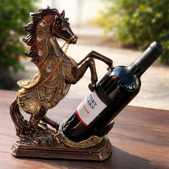 Other - Elegant Horse Wine Holder - Bronze and Gold